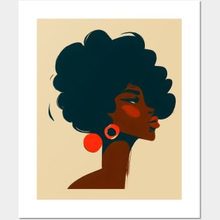 Afro Woman 70s retro design Posters and Art